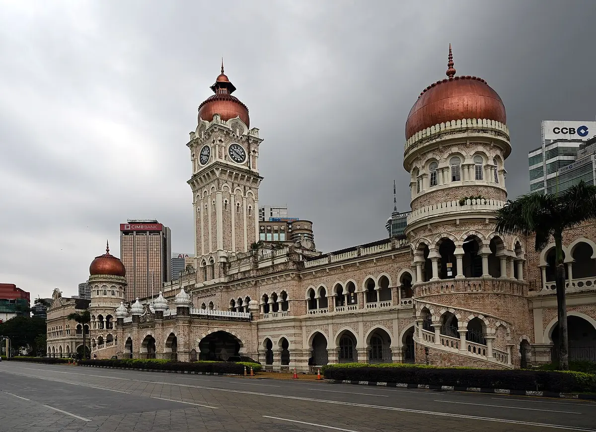 The Sultan Abdul Samad Building and its clock tower beside Merdeka Square