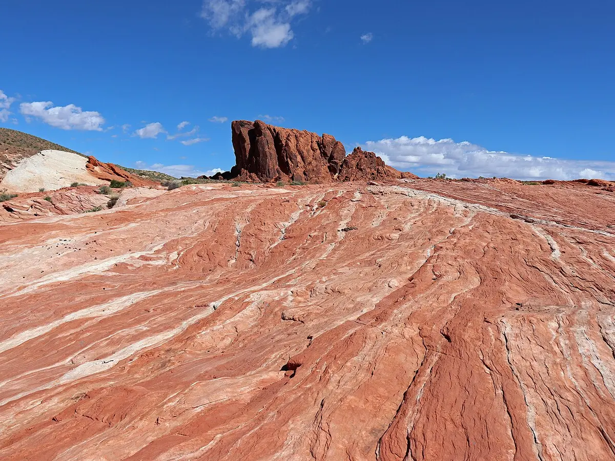 Layers of red sandstone in Fire Canyon, Valley of Fire