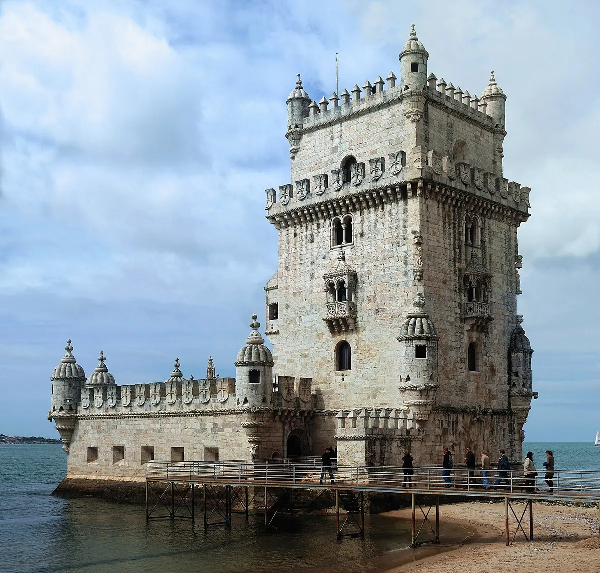Belém Tower standing at the edge of the Tagus