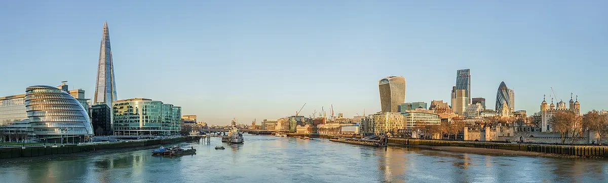 Tower Bridge and the Thames riverside at dawn