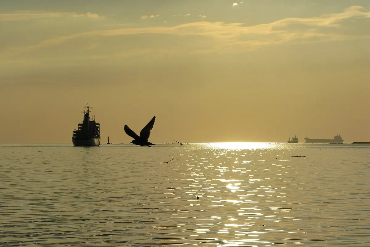 The sun setting over Manila Bay